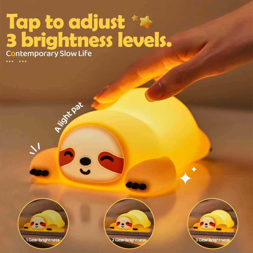 Cute Silicone Squishy Night Lamp Fox Rabbit Dimmable Nursery Nightlight Rechargeable Timing Bedside Table Lamp with Touch Sensor